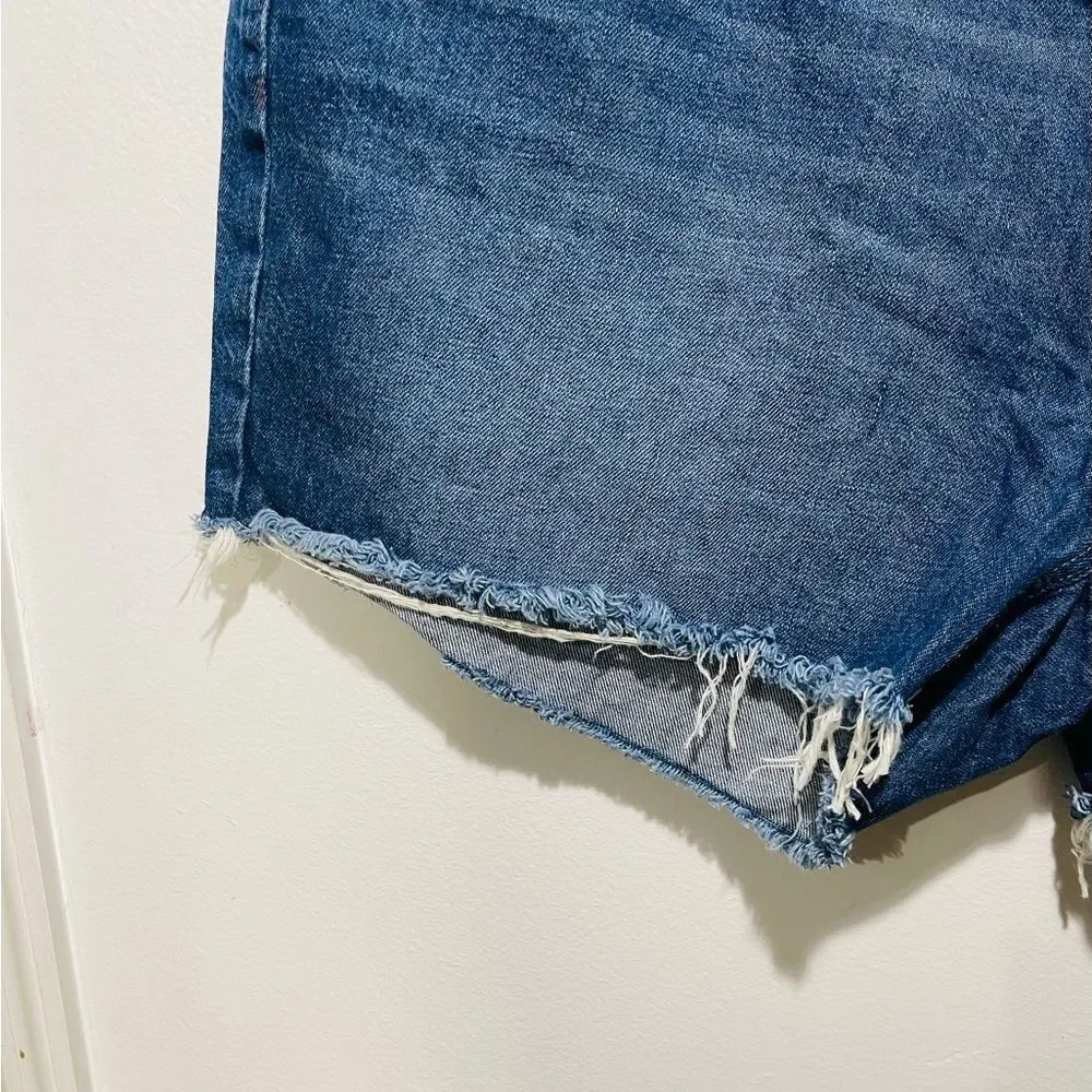 Old Navy denim cropped shorts high rise straight blue summer casual women’s 22